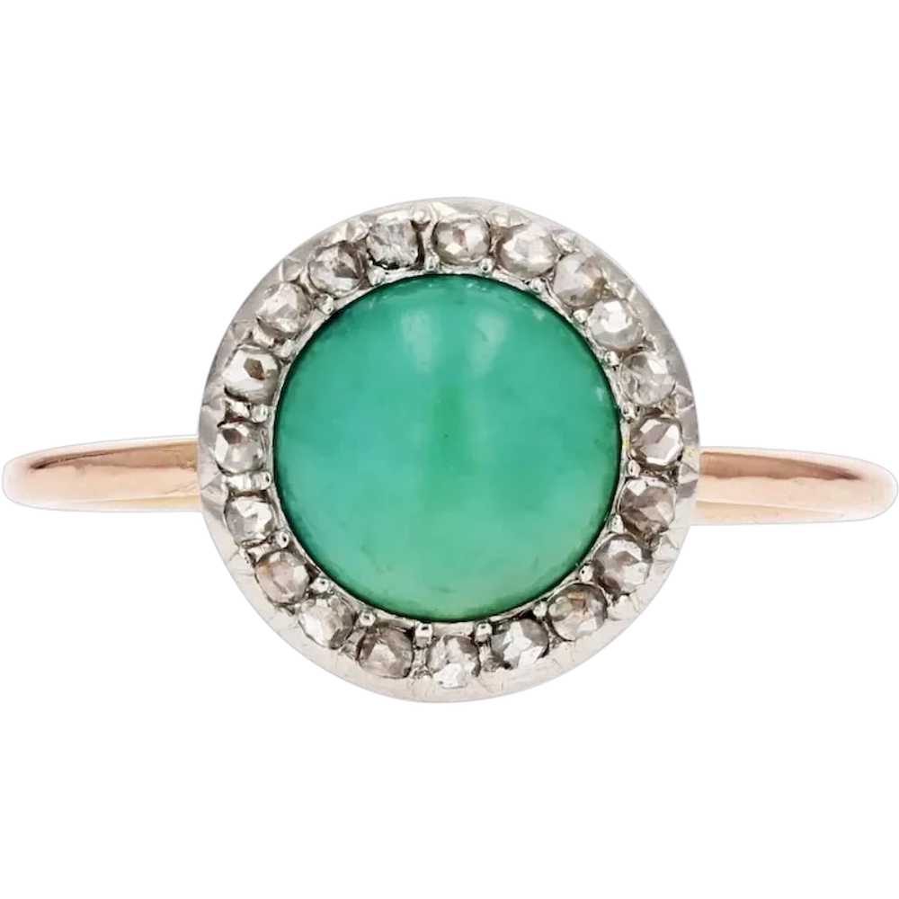 20th Century Turquoise Diamonds 18 Karat Rose Gol… - image 1