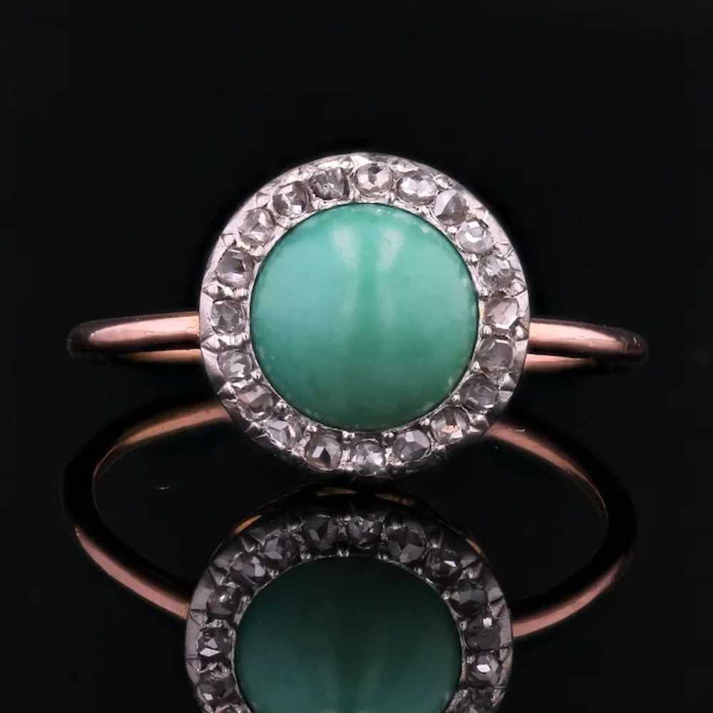 20th Century Turquoise Diamonds 18 Karat Rose Gol… - image 5