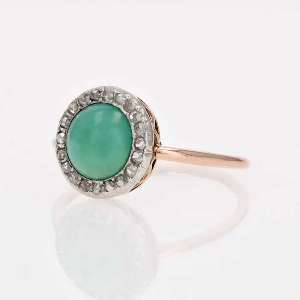 20th Century Turquoise Diamonds 18 Karat Rose Gol… - image 9