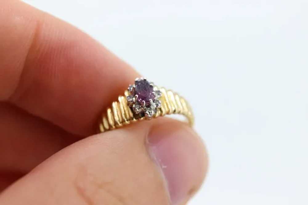 10k Ruby and Diamond HALO ring. 10k Yellow Gold R… - image 7