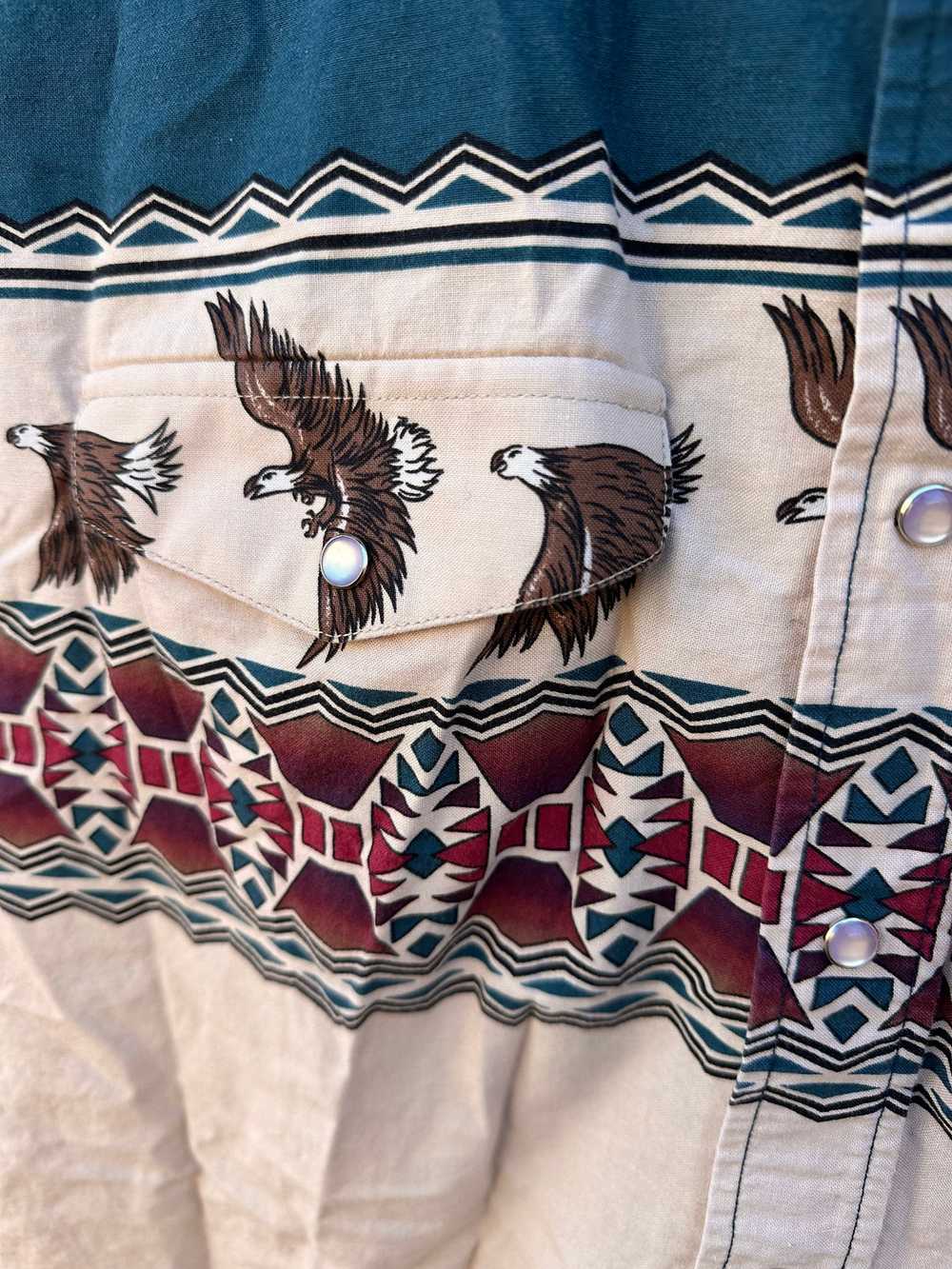 Wrap Around Southwest Bald Eagle Cowboy Shirt - image 2