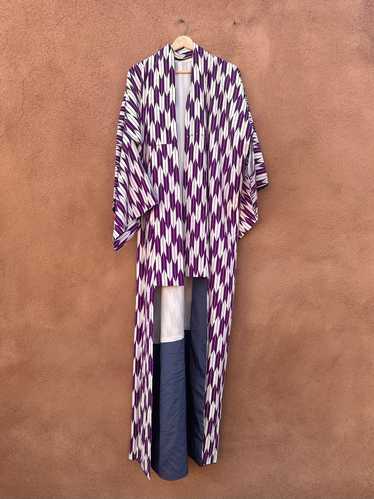 Yagasuri (Yabane) Kimono - Purple & White - image 1