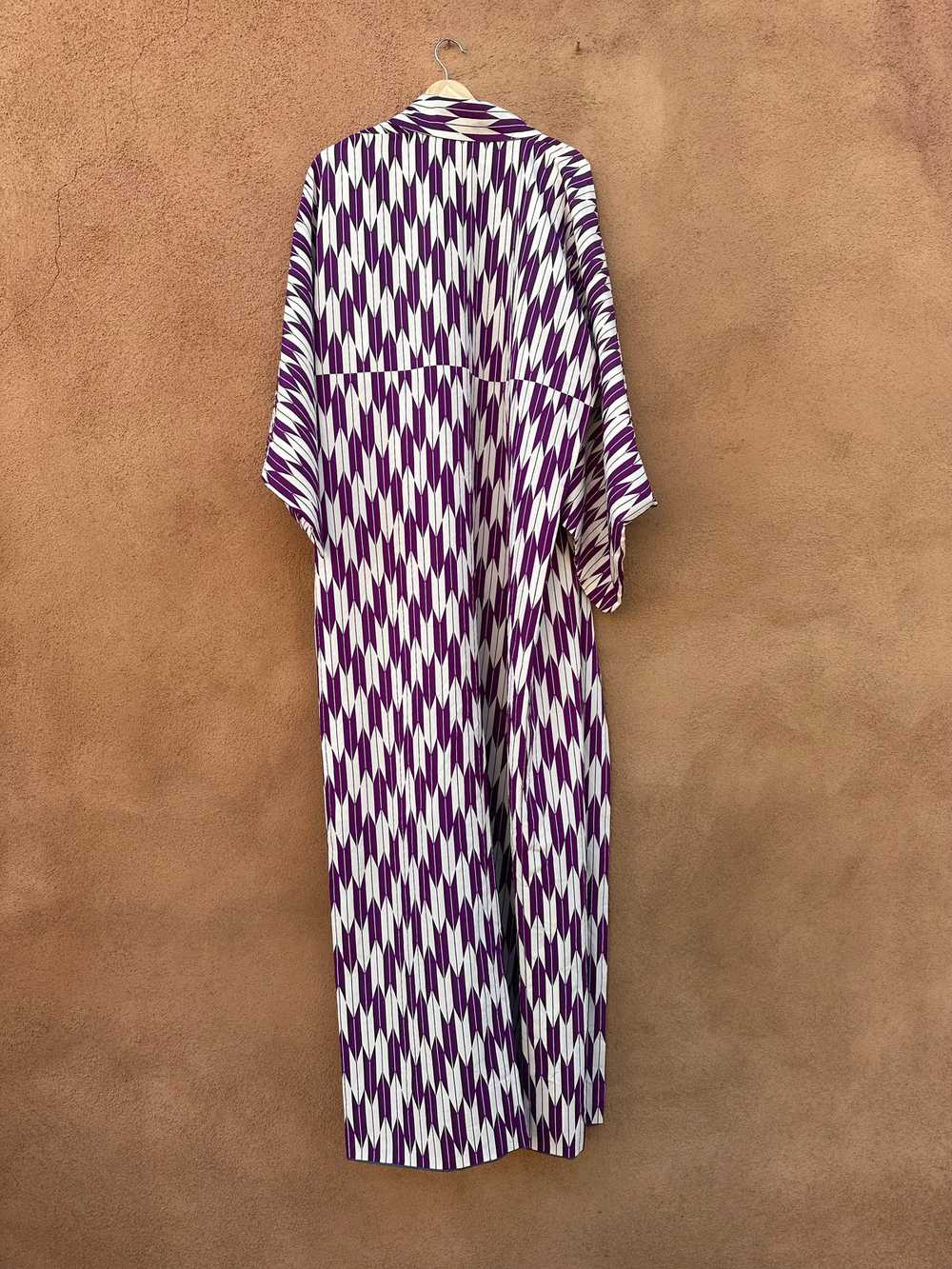 Yagasuri (Yabane) Kimono - Purple & White - image 3