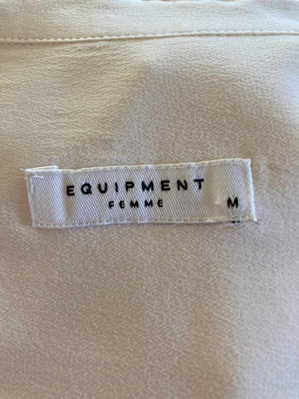 Equipment Ivory Silk Shirt, M - image 5