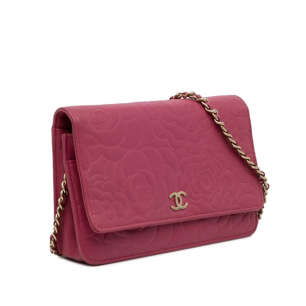 Product Details Chanel Pink Camellia Embossed Wal… - image 2
