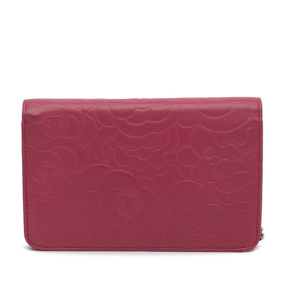 Product Details Chanel Pink Camellia Embossed Wal… - image 4