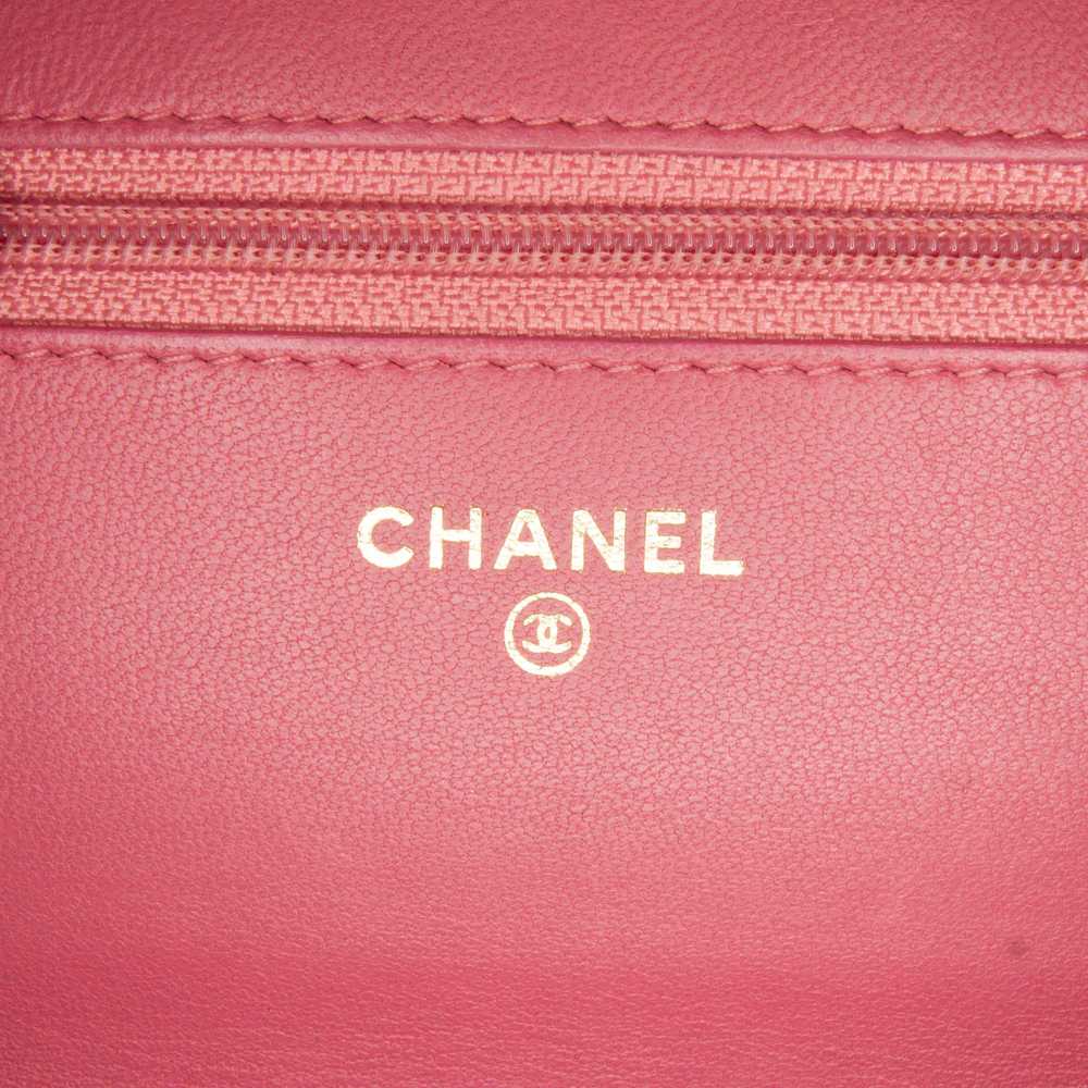 Product Details Chanel Pink Camellia Embossed Wal… - image 7
