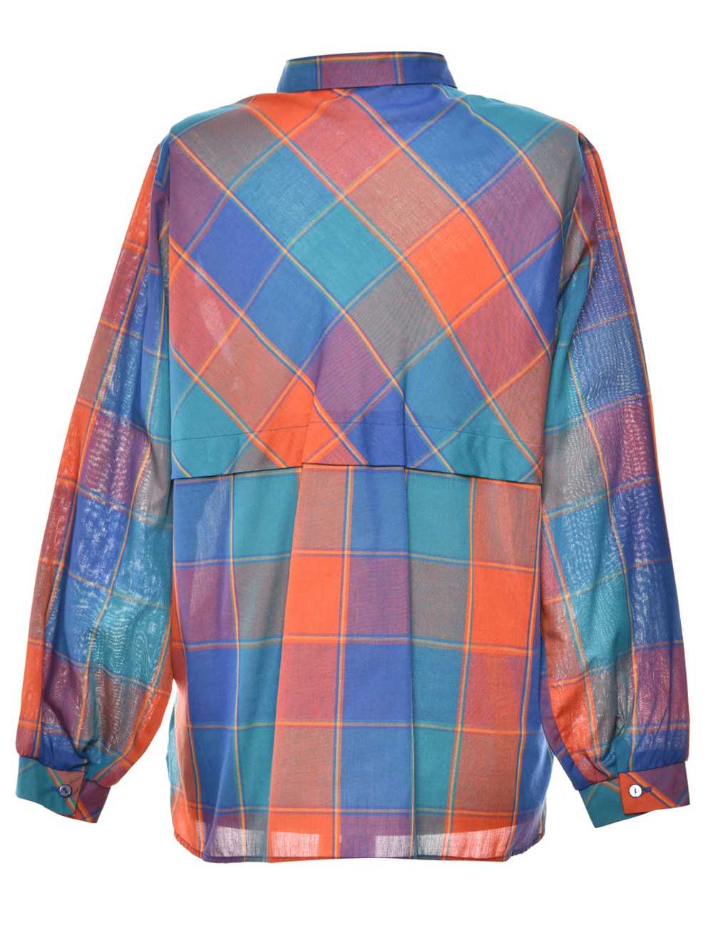 Checked Blue Blouse - L - image 2
