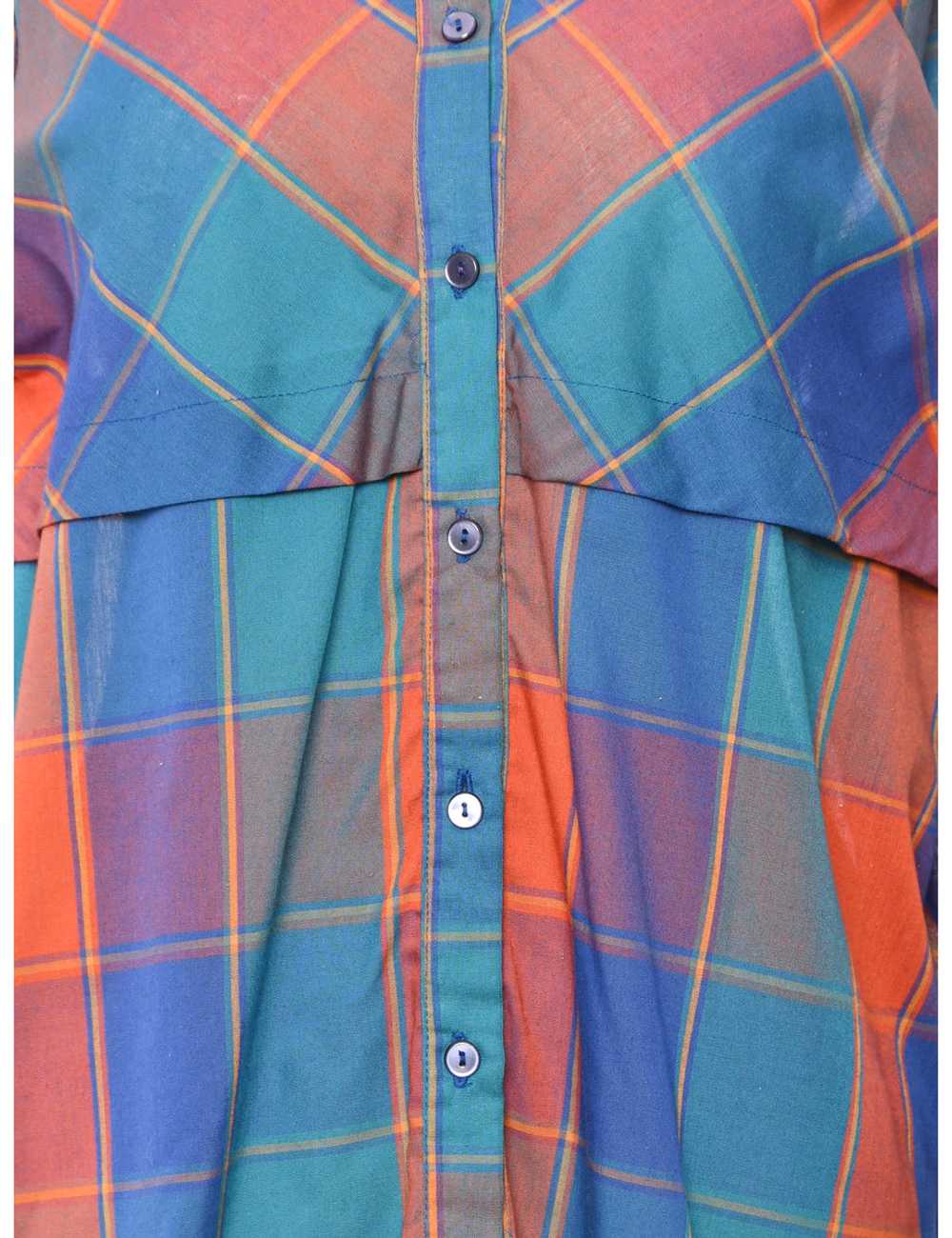 Checked Blue Blouse - L - image 3