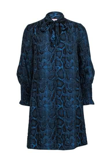 Rebecca Taylor - Blue & Black Snakeskin Print Sil… - image 1