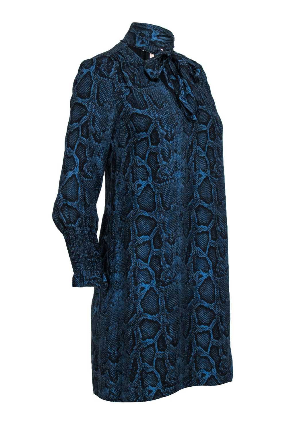 Rebecca Taylor - Blue & Black Snakeskin Print Sil… - image 2