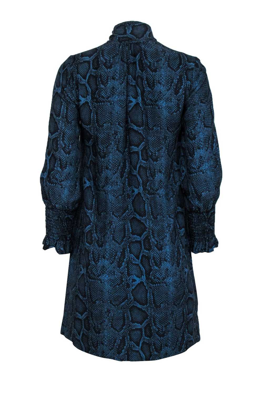 Rebecca Taylor - Blue & Black Snakeskin Print Sil… - image 3