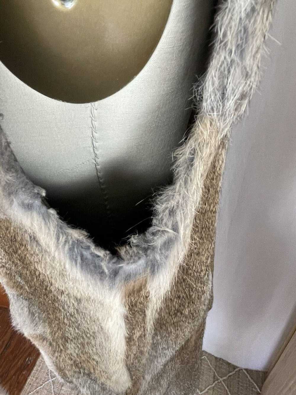Jenni Kayne Rabbit Fur Lambskin Leather Silk Vest… - image 3