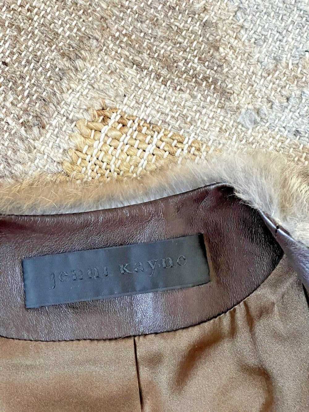Jenni Kayne Rabbit Fur Lambskin Leather Silk Vest… - image 4
