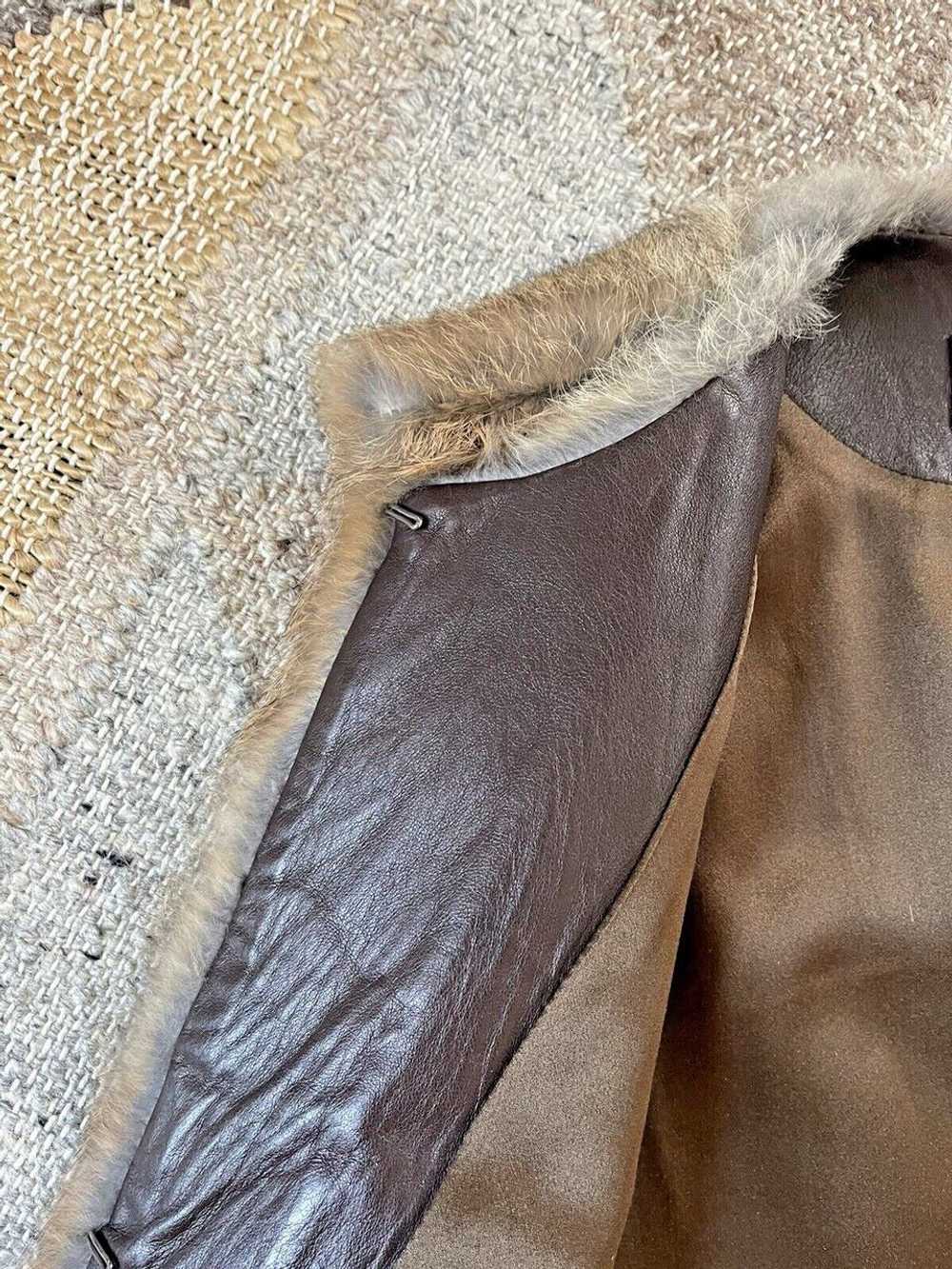 Jenni Kayne Rabbit Fur Lambskin Leather Silk Vest… - image 5