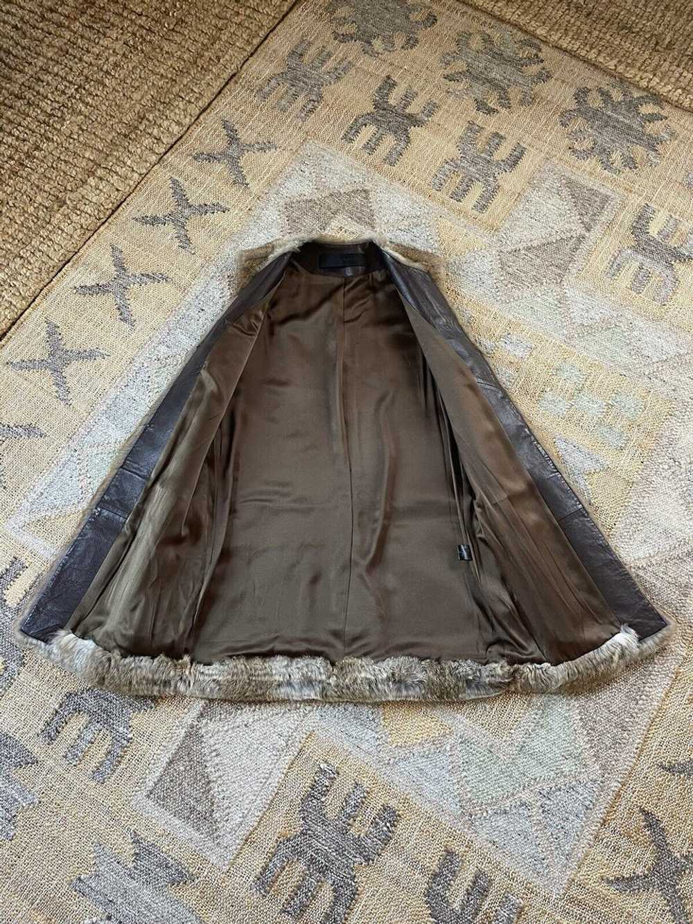 Jenni Kayne Rabbit Fur Lambskin Leather Silk Vest… - image 6