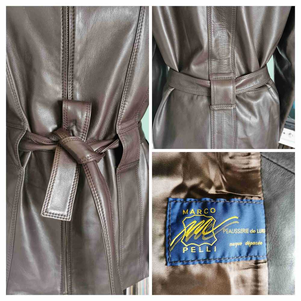 Leather safari jacket - Safari jacket in soft bro… - image 6
