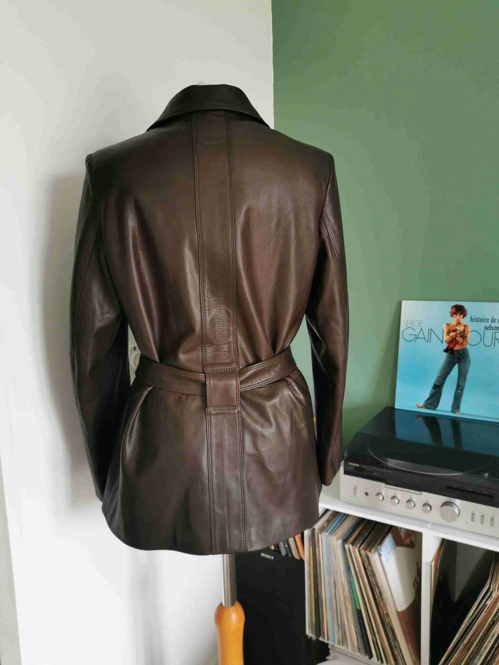 Leather safari jacket - Safari jacket in soft bro… - image 7