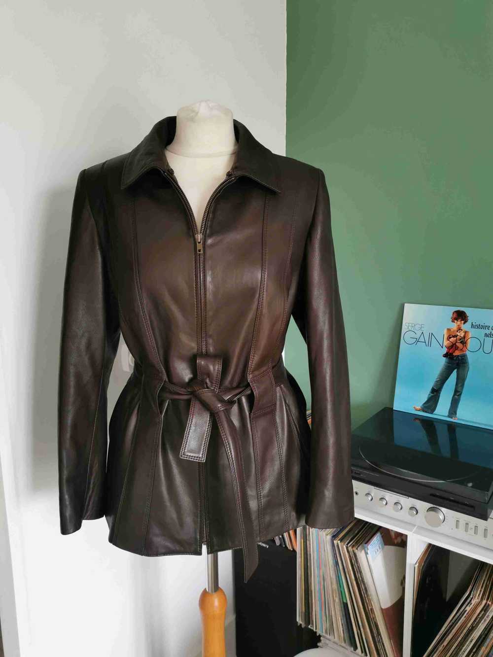 Leather safari jacket - Safari jacket in soft bro… - image 9
