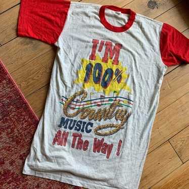 Vintage 80s/90s Giant Country Music T-shirt - image 1