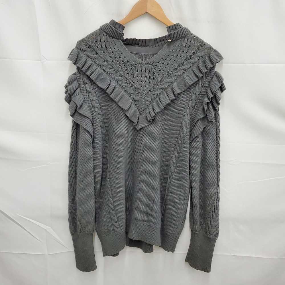 Ted Baker WM's Gray Mockable Frill Collar Sweater… - image 1
