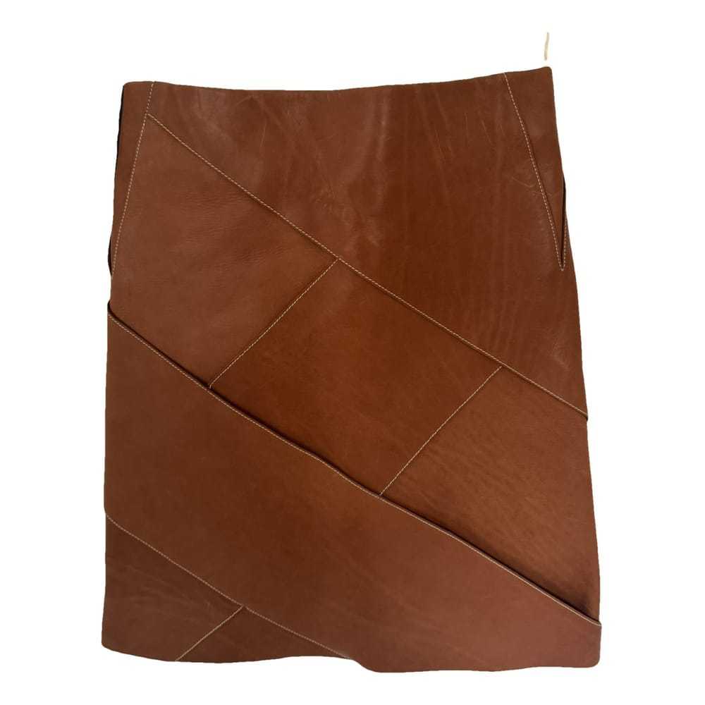 Bottega Veneta Leather mid-length skirt - image 1