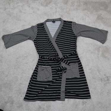 Tahari Womens Striped Tie Waist Robe 3/4 Sleeve 2… - image 1