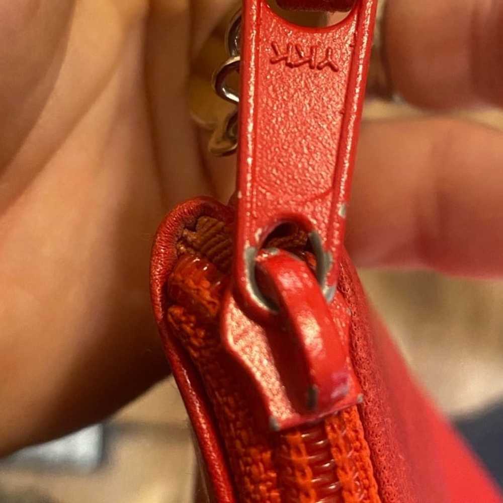 Etra vintage red genuine leather purse clutch wri… - image 9