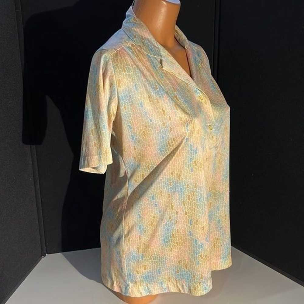 Vintage 70s Frayne Short Sleeve Polyester Blouse - image 3