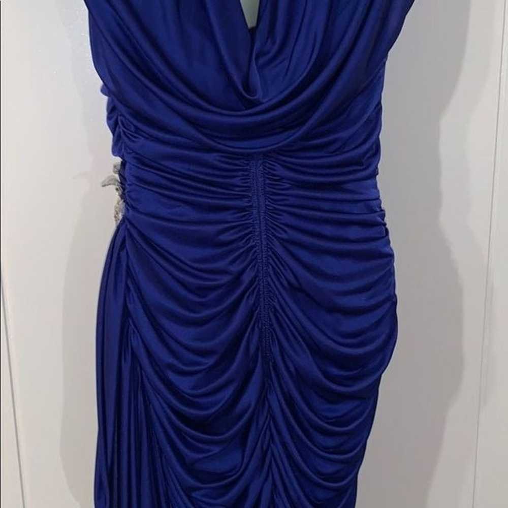 Super sexy Vtg 80s/90s blue dress - image 6