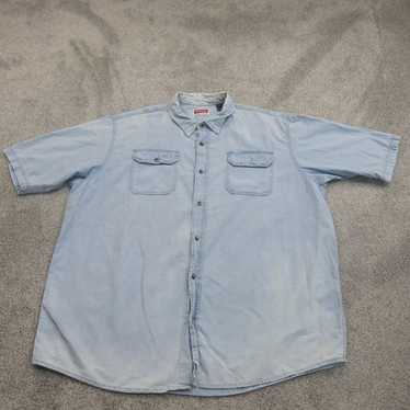 Wrangler Men Button Down Shirt 100% Cotton Short … - image 1