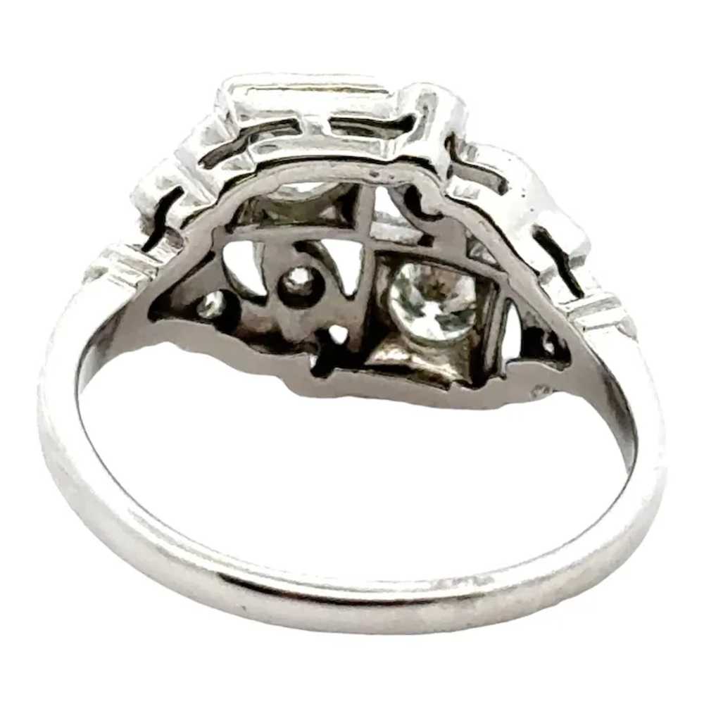 Art Deco Diamond 14 Karat White Gold Bypass Ring - image 3