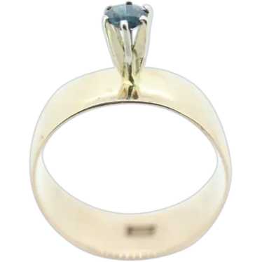 10k Blue Sapphire solitaire high setting ring. 10k