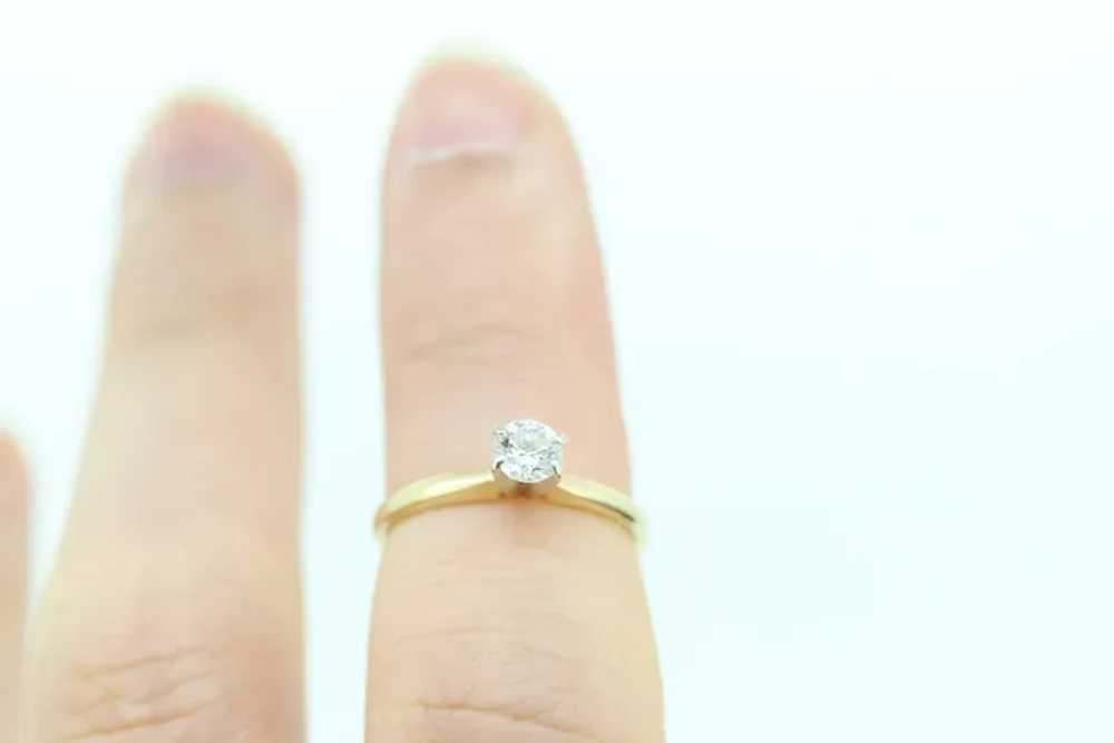 14k Round Diamond Solitaire Ring . Petite 0.36ct … - image 4