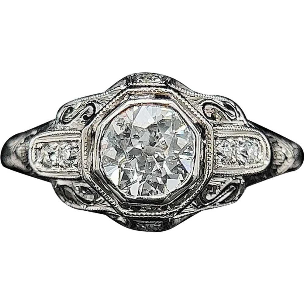 Art Deco .67ct. Diamond Antique Engagement - Fash… - image 1