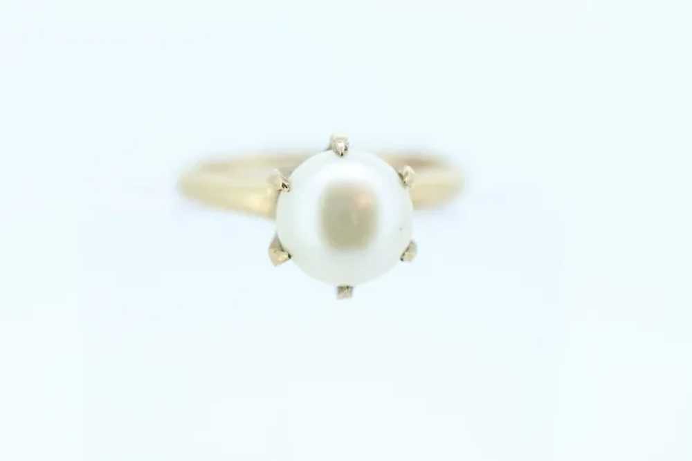 Victorian Pearl Claw Set ring. 10k Yellow Gold vi… - image 2