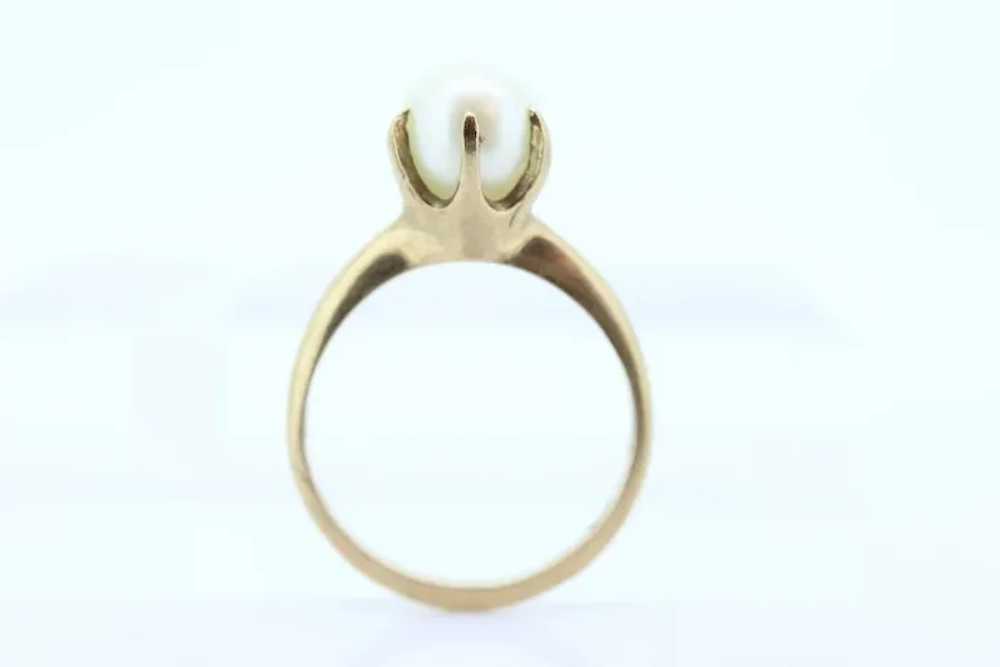 Victorian Pearl Claw Set ring. 10k Yellow Gold vi… - image 3