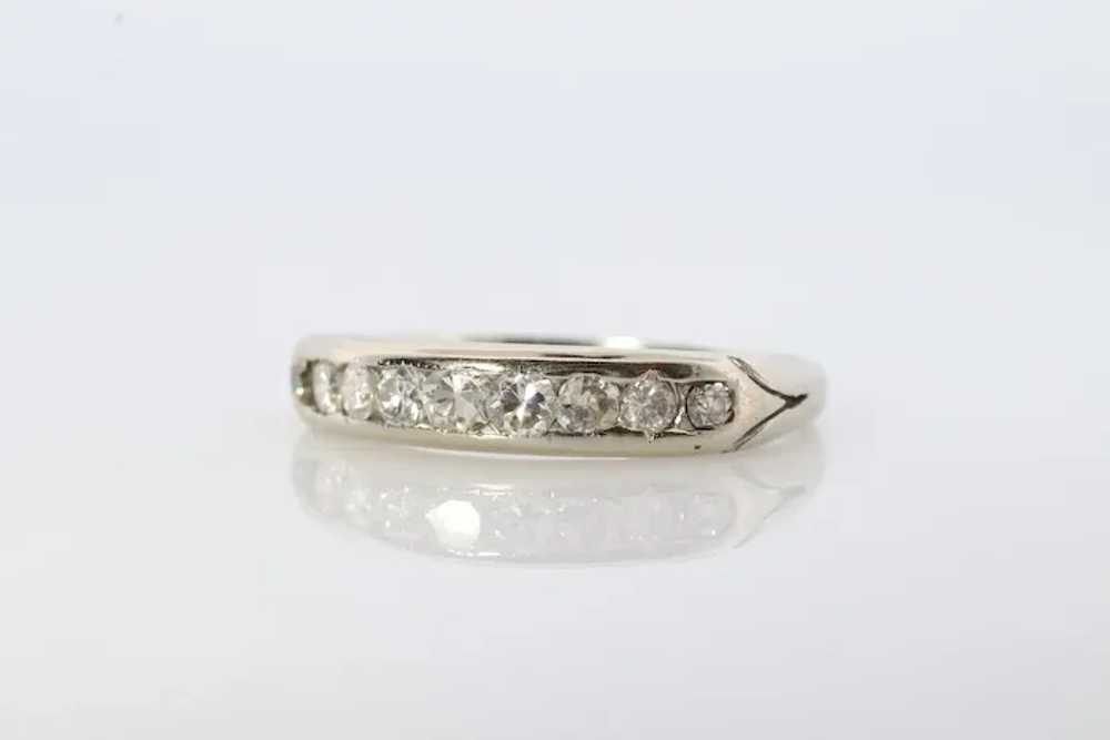 18k Antique Diamond channel band. Art Deco 1920s … - image 10