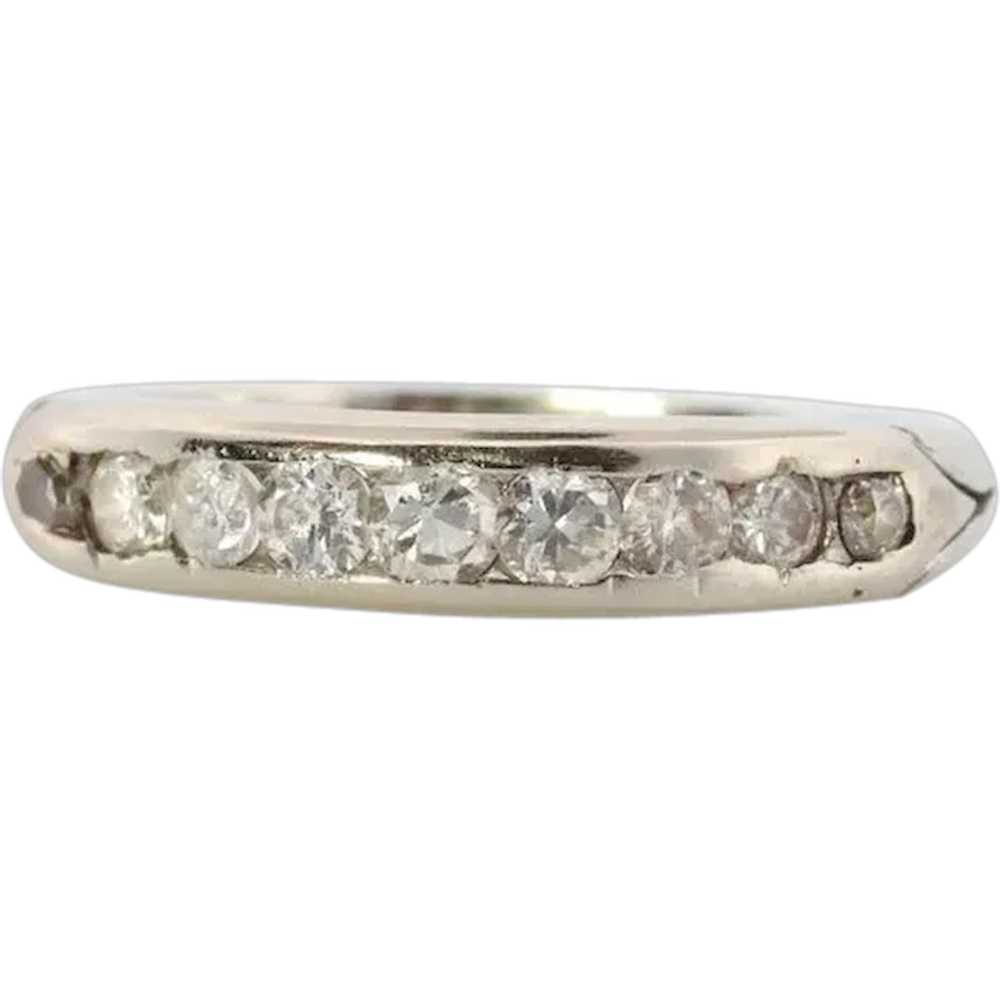 18k Antique Diamond channel band. Art Deco 1920s … - image 1