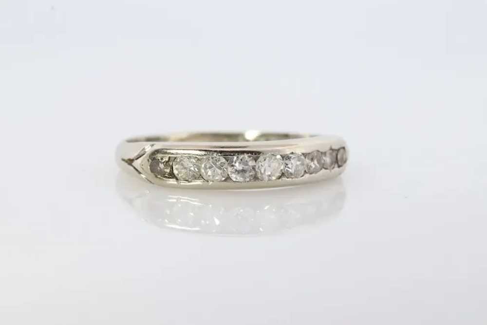 18k Antique Diamond channel band. Art Deco 1920s … - image 3