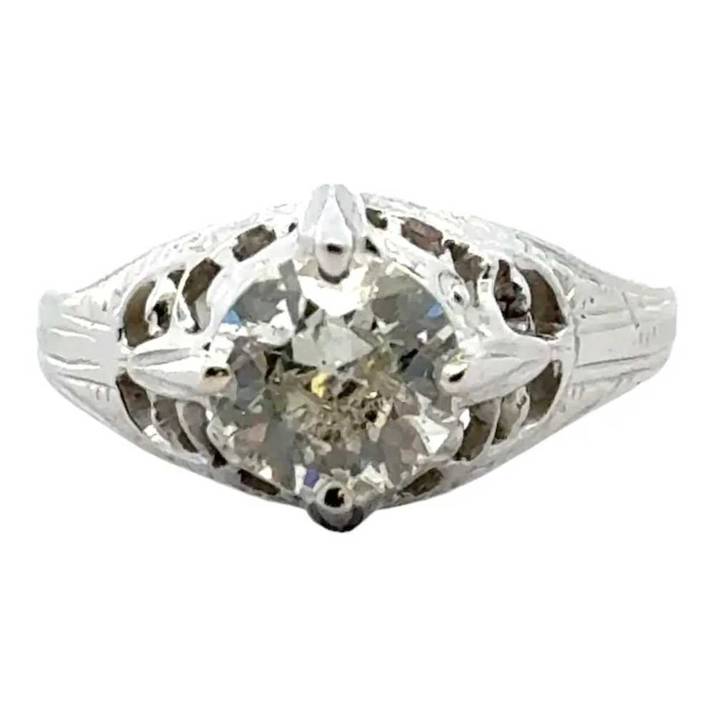 Art Deco Old European Cut Diamond 18 Karat White … - image 5