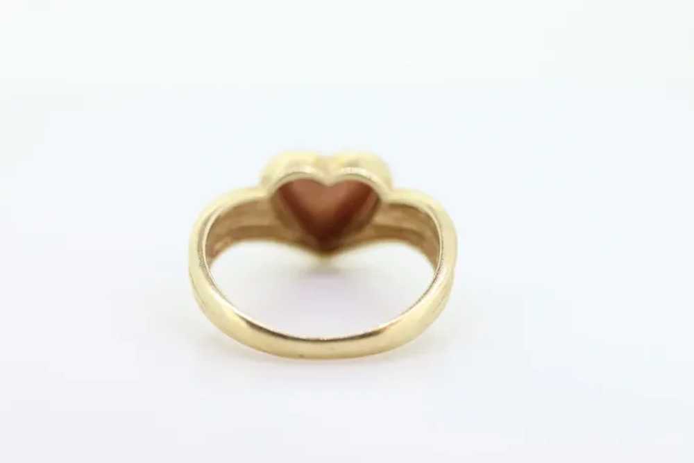 10k Heart Ring. 10k Textured heart promise ring. … - image 6
