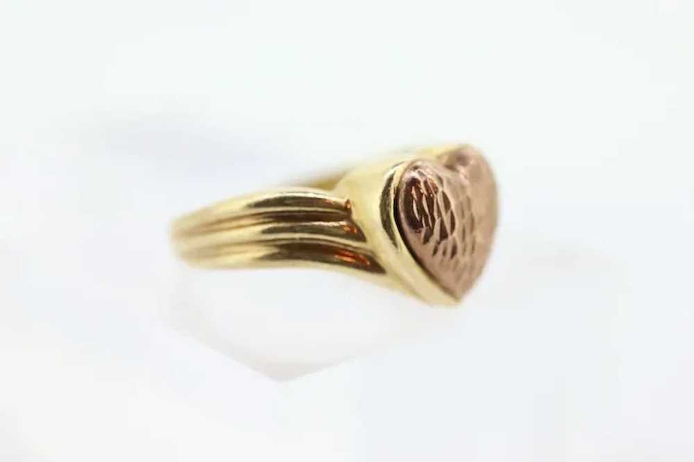 10k Heart Ring. 10k Textured heart promise ring. … - image 8