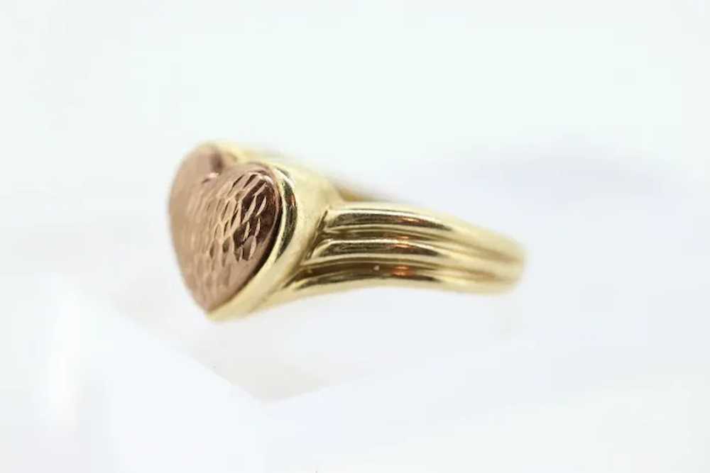 10k Heart Ring. 10k Textured heart promise ring. … - image 9