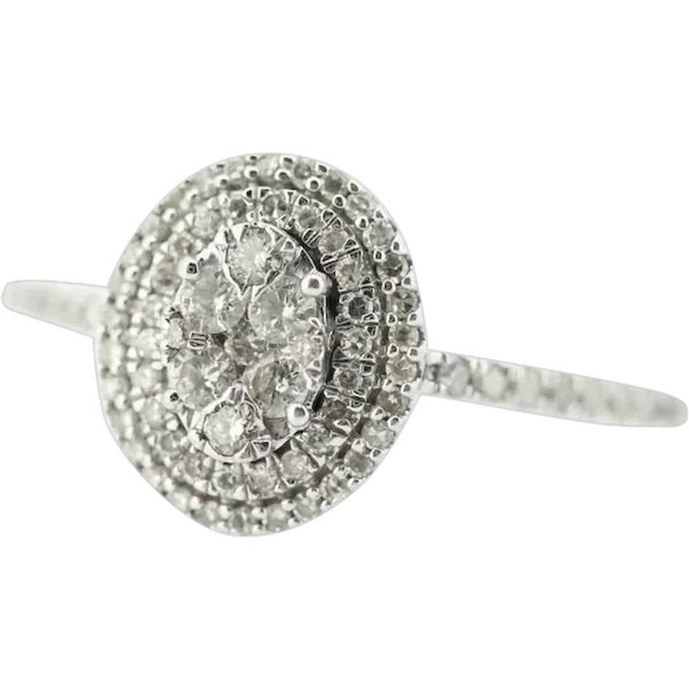 10k Diamond HALO Cluster Elevated Ring. 10k White… - image 1