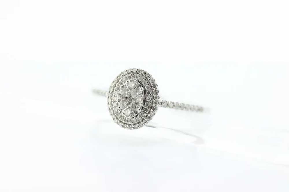 10k Diamond HALO Cluster Elevated Ring. 10k White… - image 2