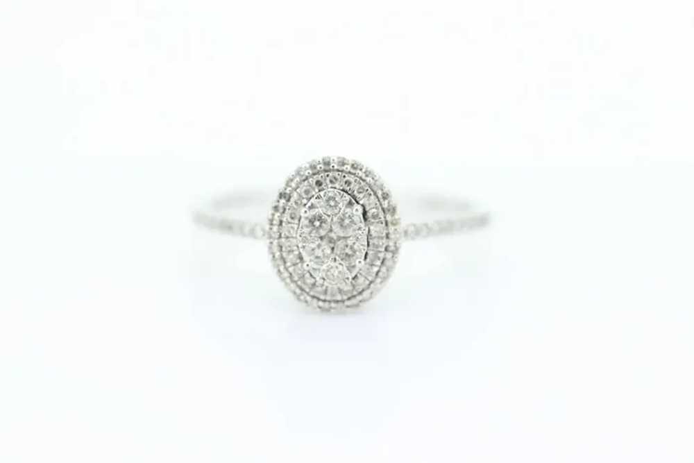 10k Diamond HALO Cluster Elevated Ring. 10k White… - image 3
