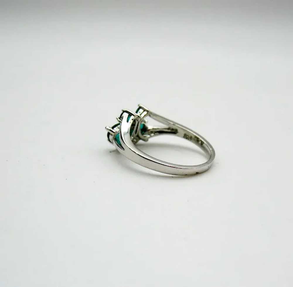 Vintage Sterling Silver 925 Ring Cubic Zirconia E… - image 3