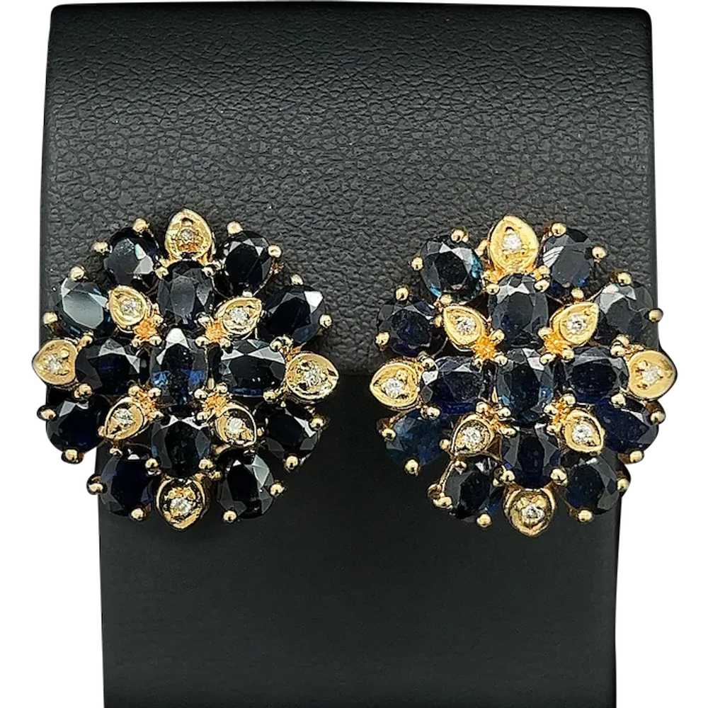 5.00ct T.W. Sapphire & Diamond Vintage Earrings Y… - image 1