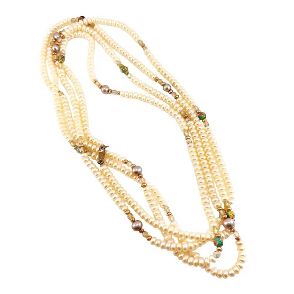 Opera Length 36" Fresh Water Pearl Necklace with … - image 6